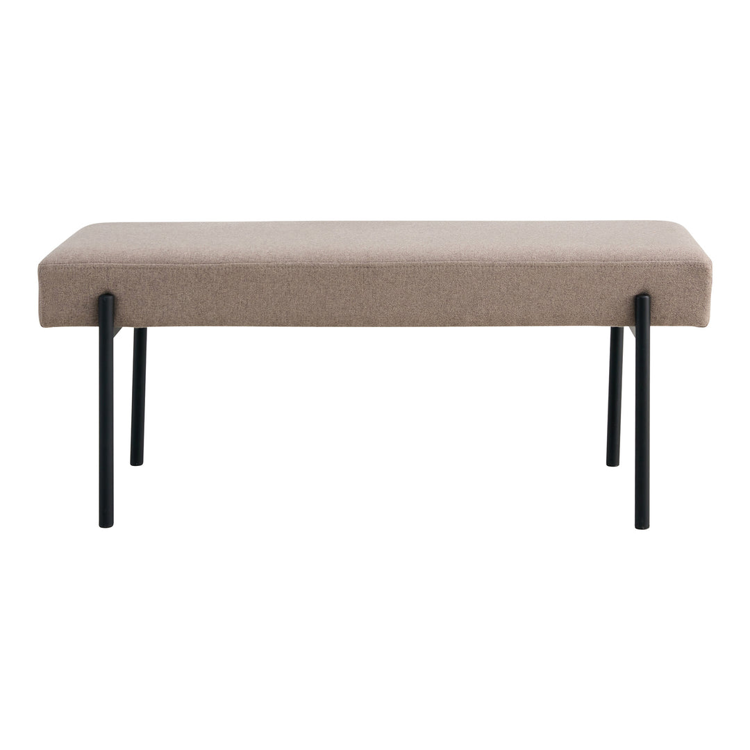 HOUSE NORDIC Swindon bænk rektangulær stone grå polyester stof og sort metal 100x36