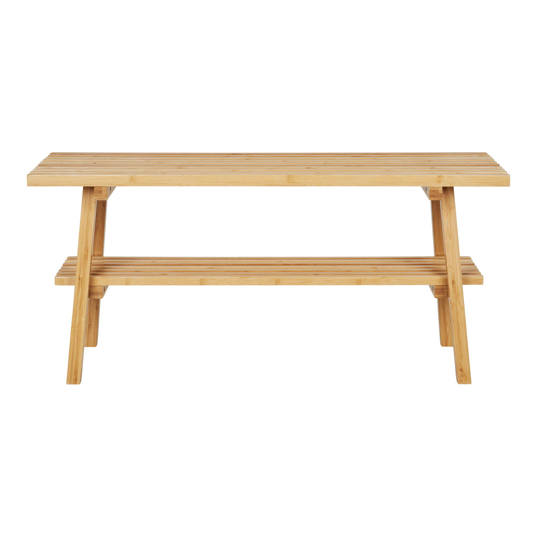 HOUSE NORDIC Ember bænk m. hylde natur bambus 28x70