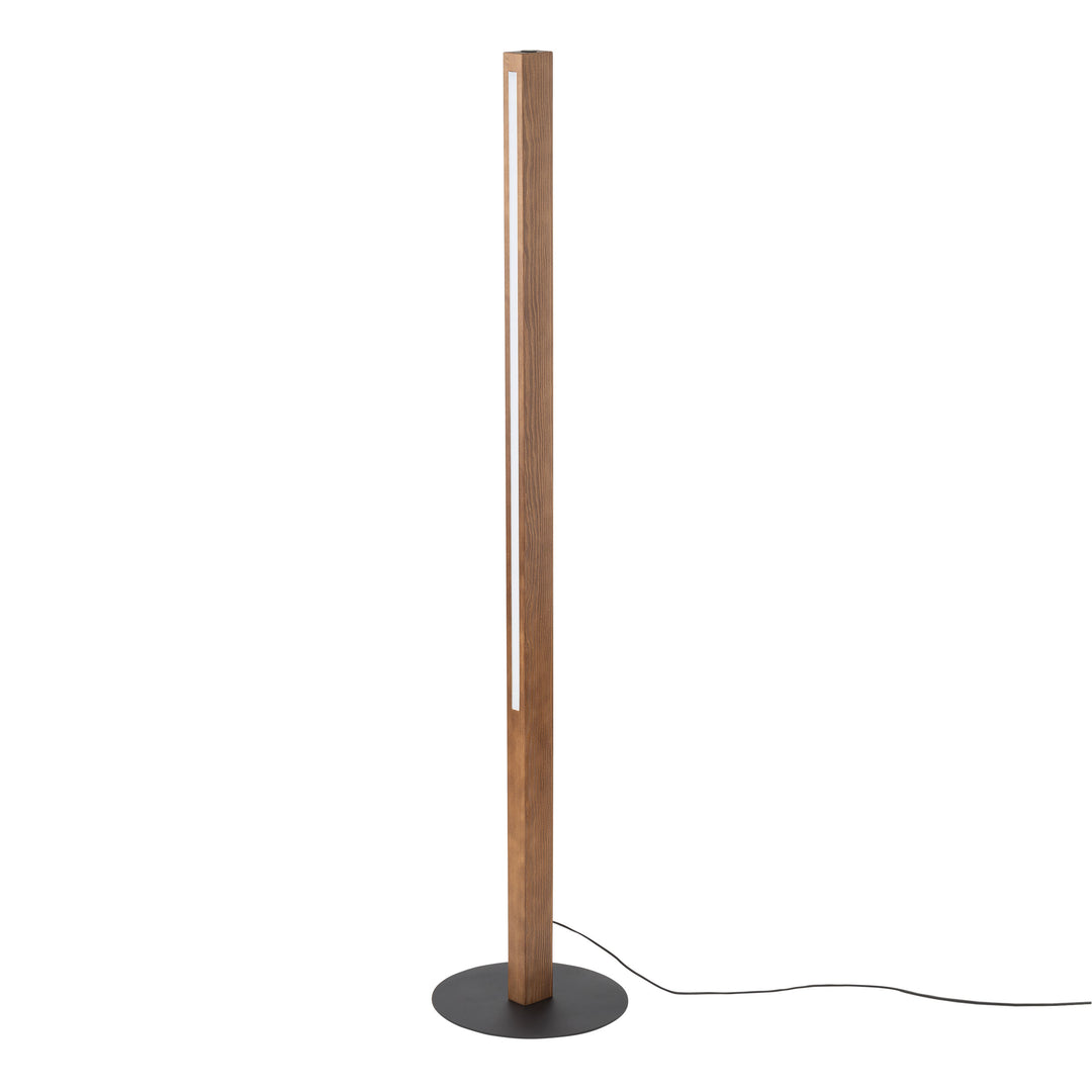 Produktbillede af TK Teo LED gulvlampe valnøddefarvet træ og sort metal i premium kvalitet