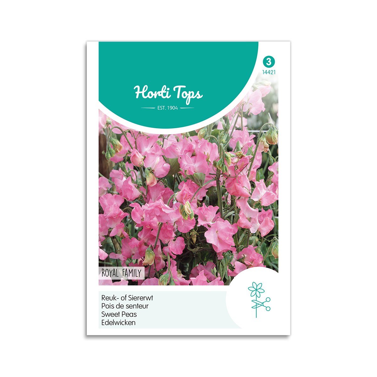 Produktbillede af Ærteblomstfrø Royal Family pink Horti Tops på tilbud i høj kvalitet