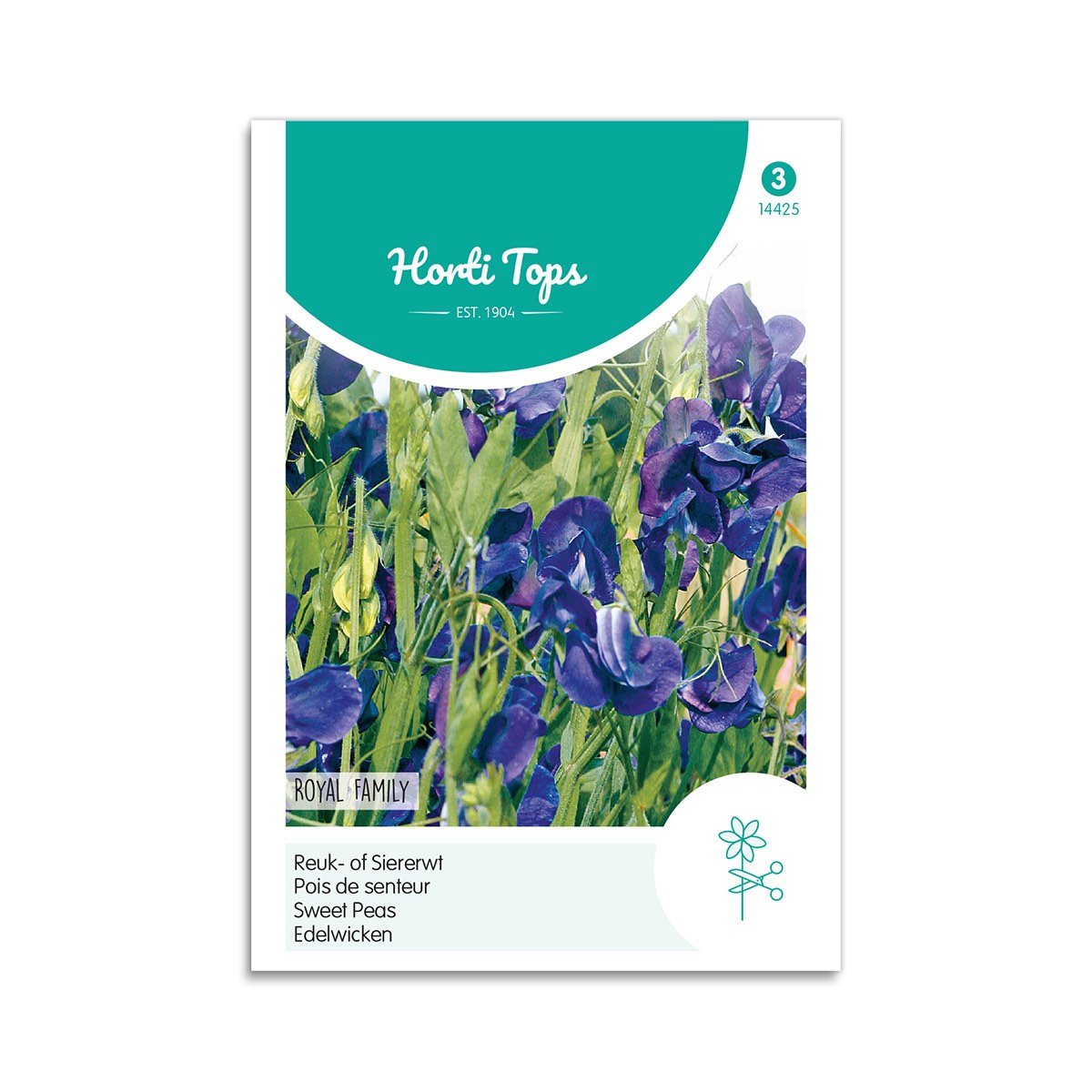 Produktbillede af Ærteblomstfrø Royal Family blue Horti Tops på tilbud i høj kvalitet
