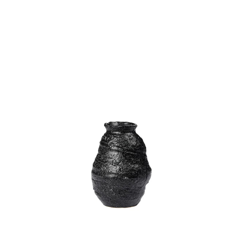 BROSTE COPENHAGEN Alma vase sort stentøj H:16