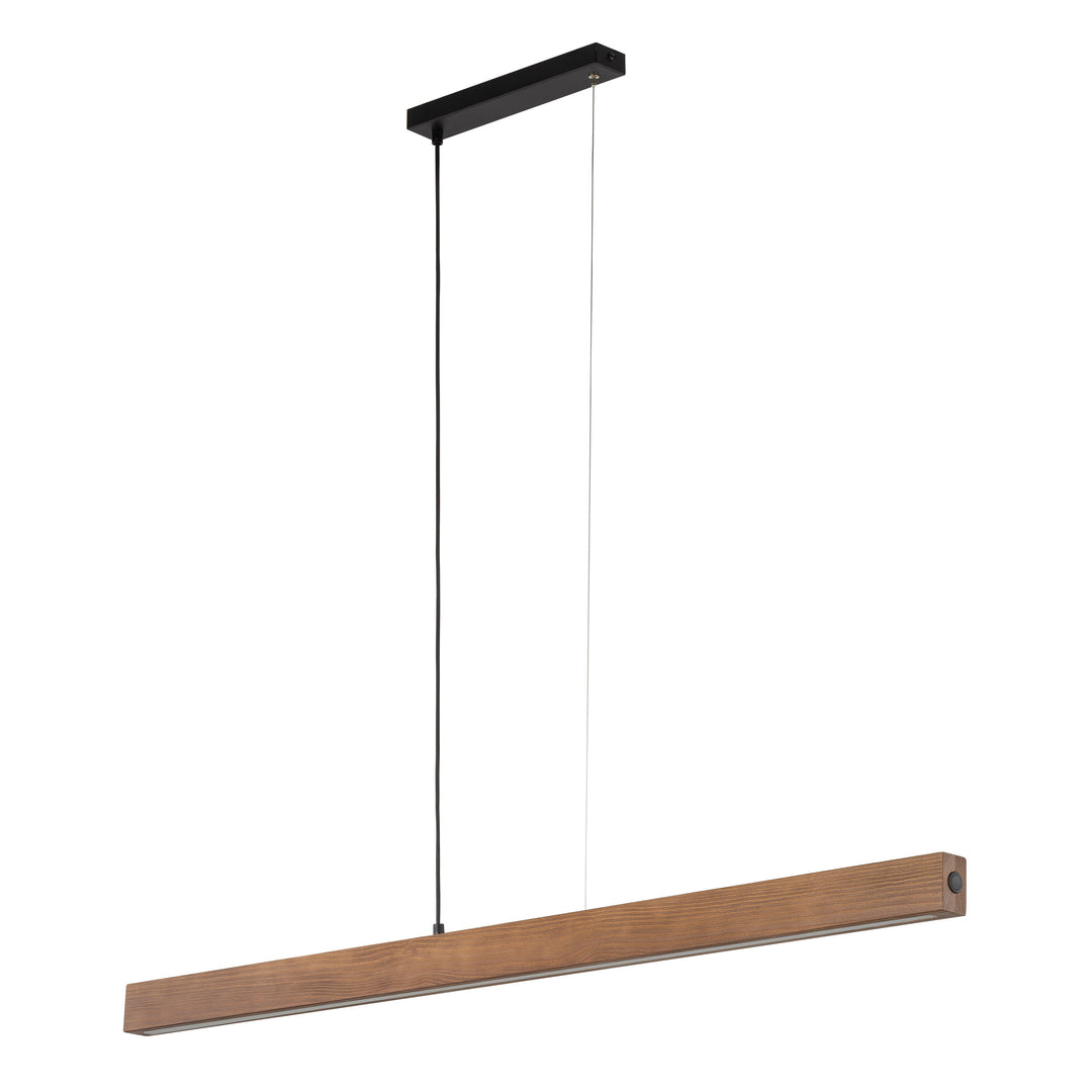 Produktbillede af TK Teo LED loftlampe 1260 valnøddefarvet træ og sort metal i premium kvalitet