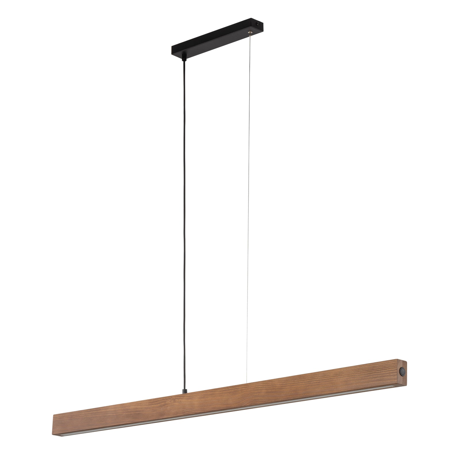 Produktbillede af TK Teo LED loftlampe 1260 valnøddefarvet træ og sort metal i premium kvalitet