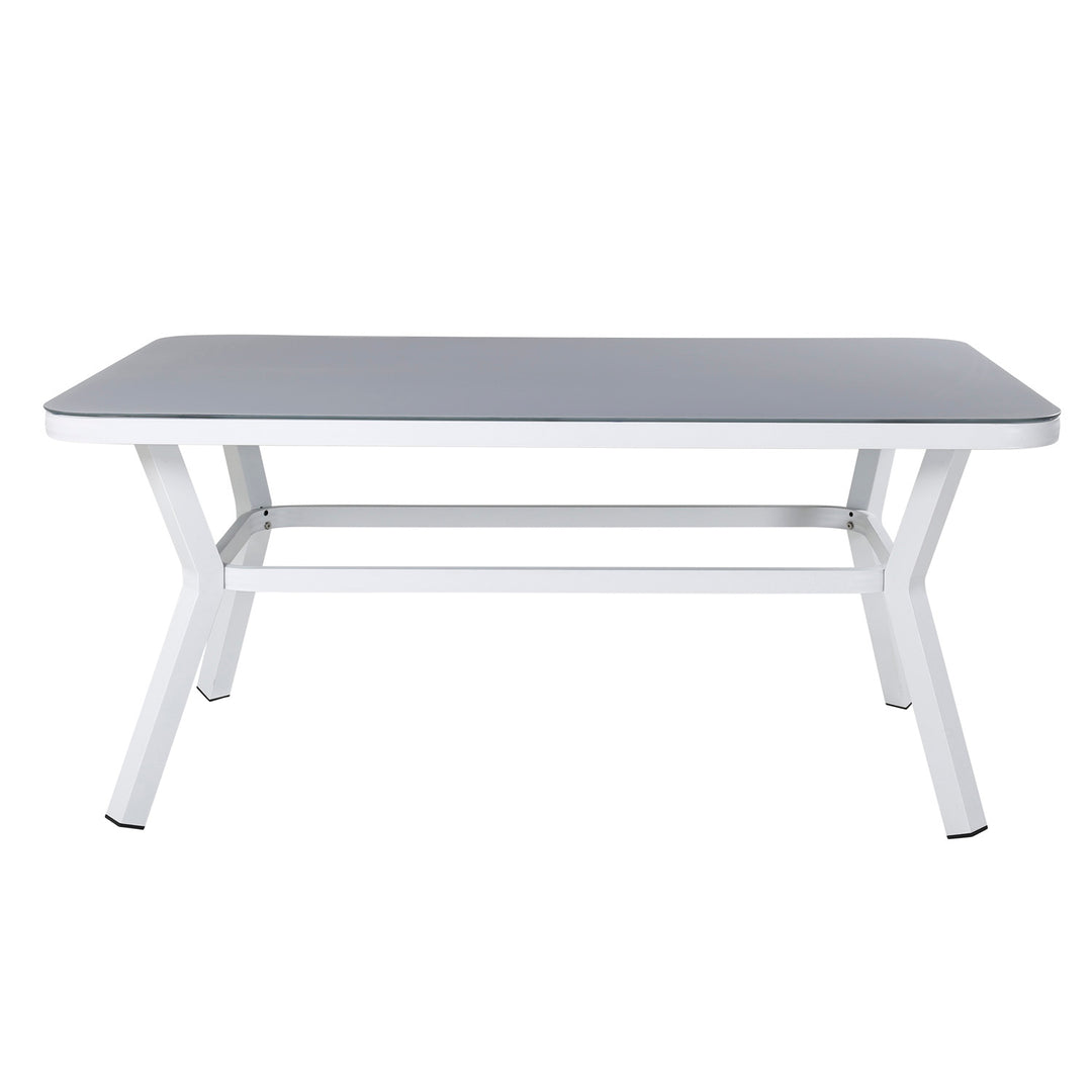 VENTURE DESIGN Virya havebord grå glas og hvid aluminium 160x90