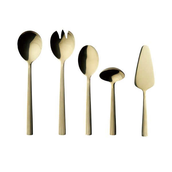 Produktbillede af Aida RAW serveringsbestik 5 dele sæt champagne guldfarvet belægning i premium kvalitet