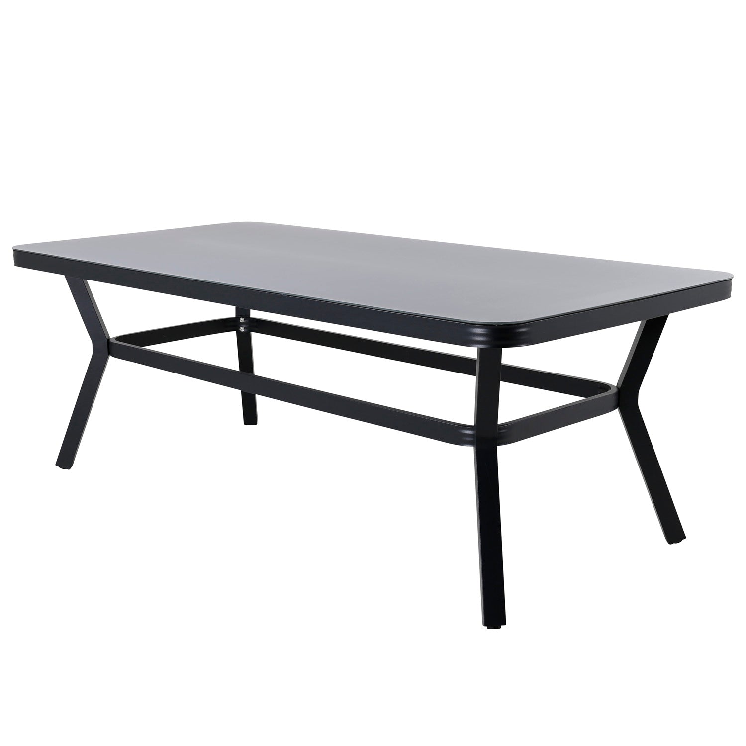 Produktbillede af VENTURE DESIGN Virya havebord grå glas og sort aluminium 200x100 i premium kvalitet