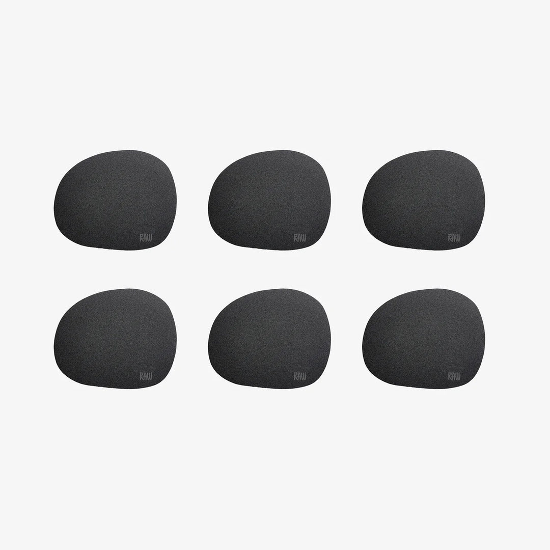 Produktbillede af Aida RAW Silicone soft surface coaster / glasbrikker Sort 6 stk i premium kvalitet