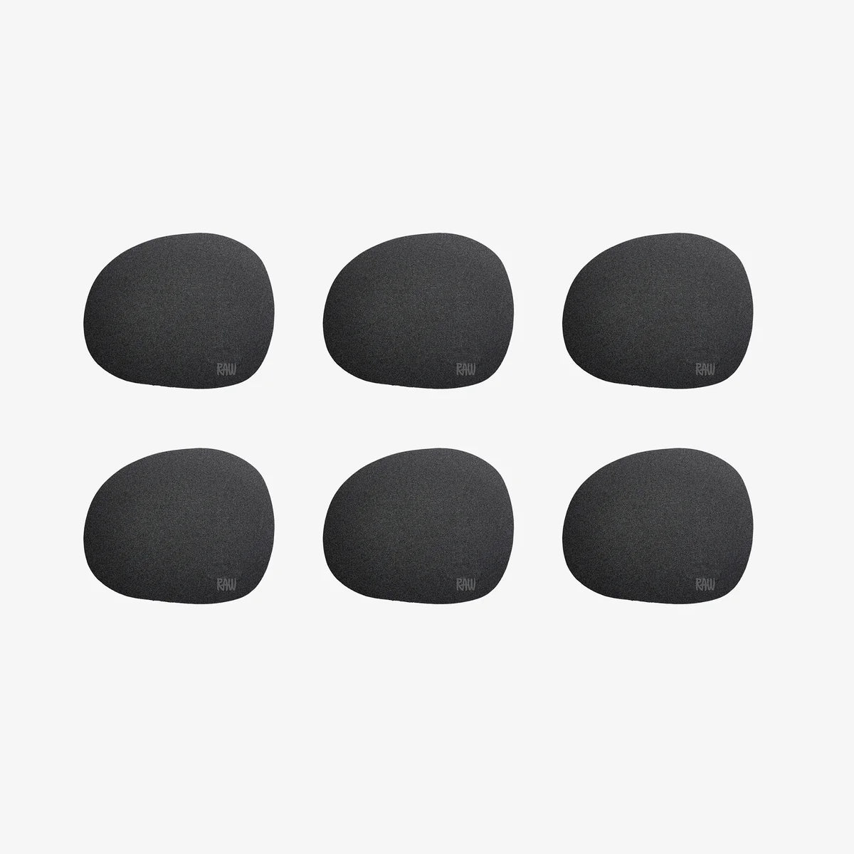 Produktbillede af Aida RAW Silicone soft surface coaster / glasbrikker Sort 6 stk i premium kvalitet