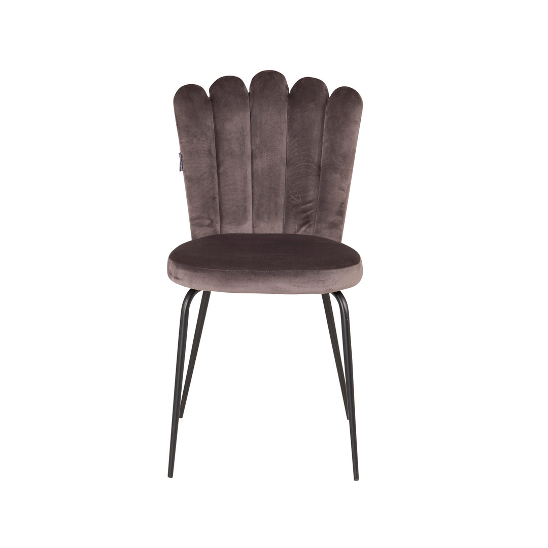 VENTURE DESIGN Limhamn spisebordsstol grå velour og sort metal