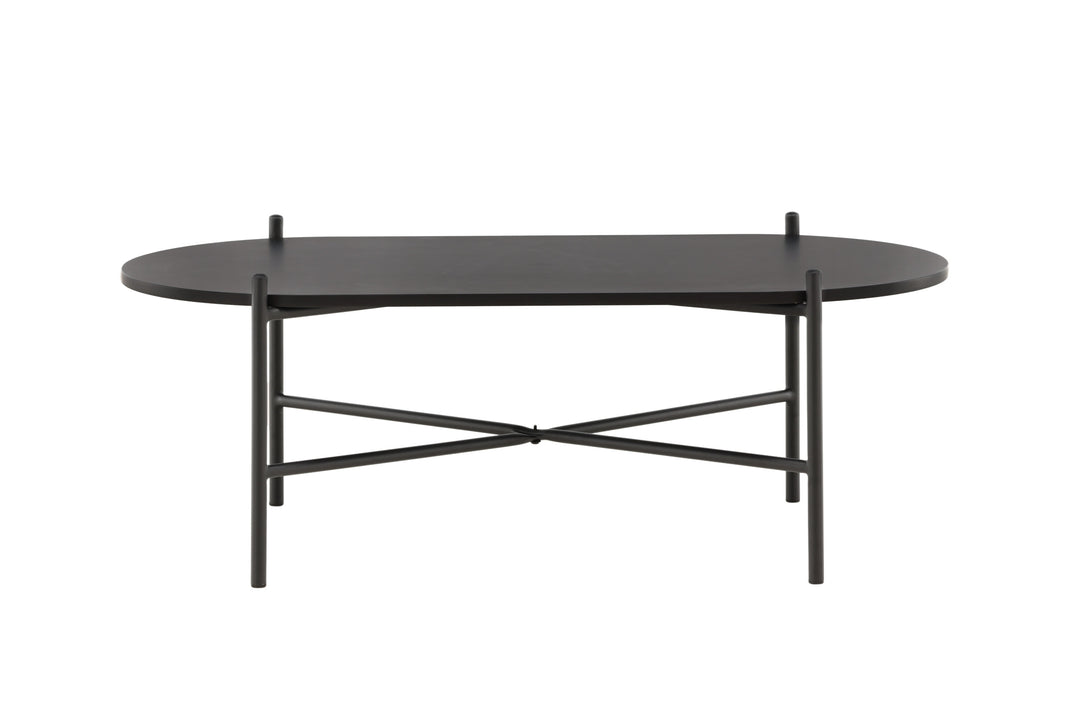 Produktbillede af VENTURE DESIGN Pueblo sofabord oval sort MDF og sort stål 120x60 i premium kvalitet