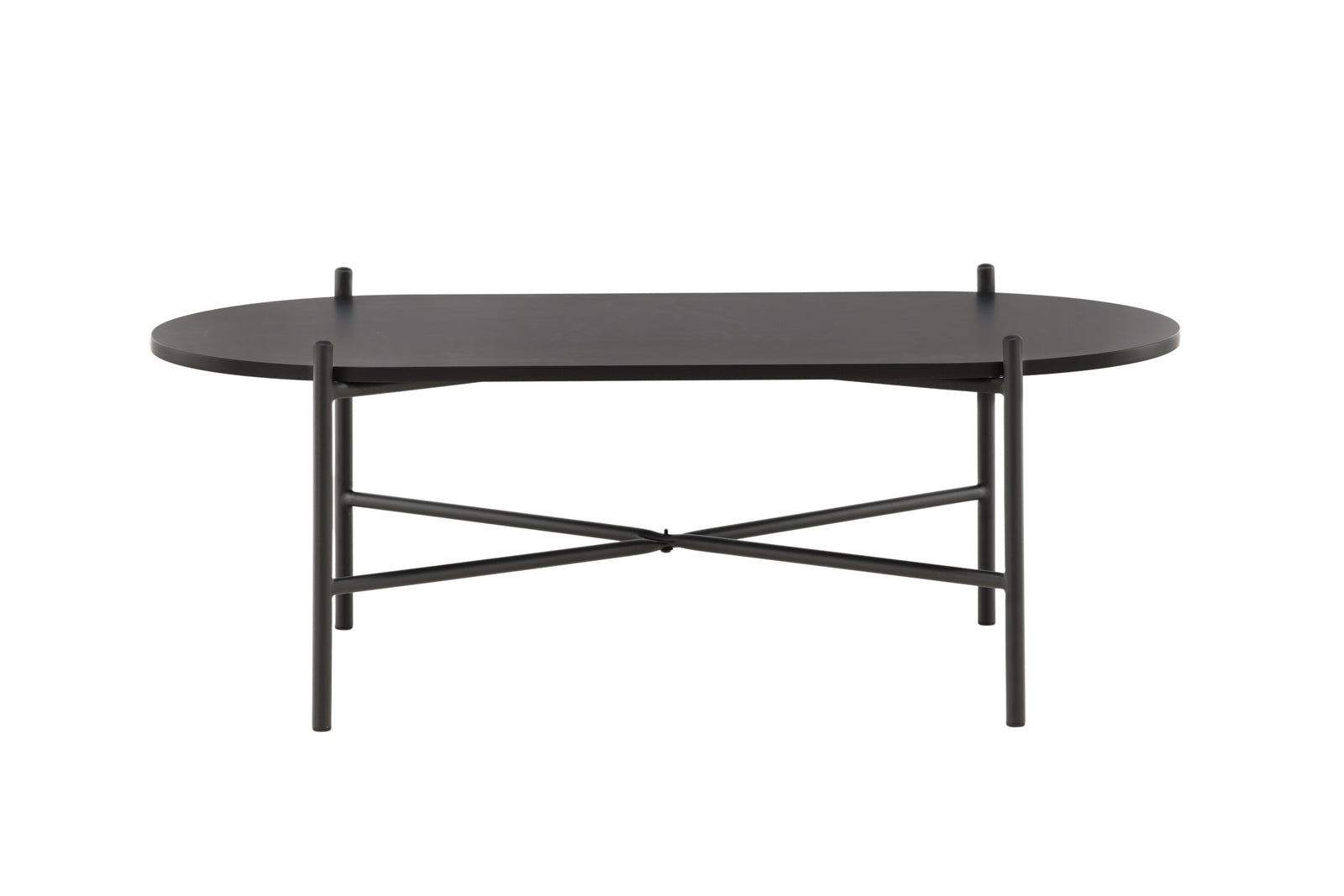 Produktbillede af VENTURE DESIGN Pueblo sofabord oval sort MDF og sort stål 120x60 i premium kvalitet