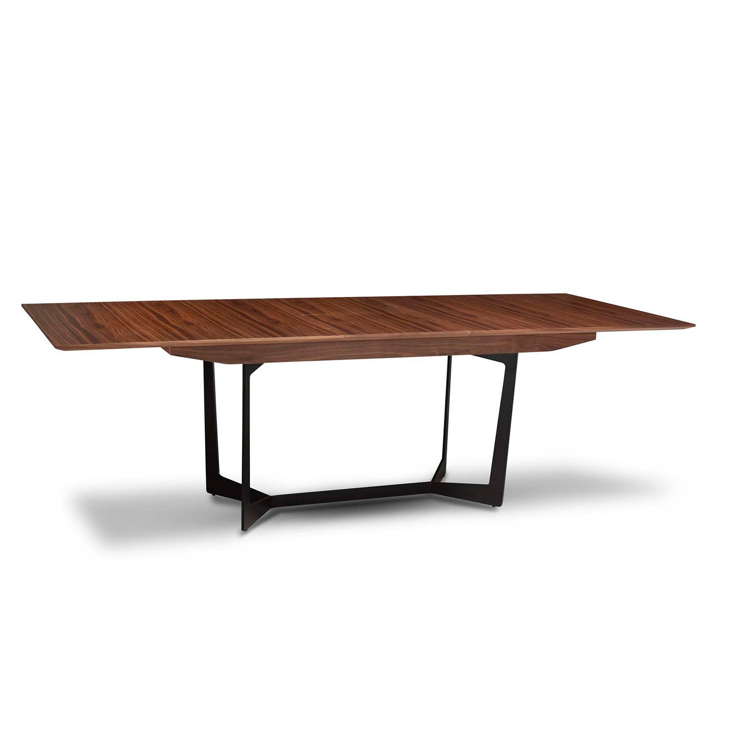 Produktbillede af Tokyo spisebord brun/sort valnøddetræ/metal m. butterflybordplade 200 250 x100 i premium kvalitet