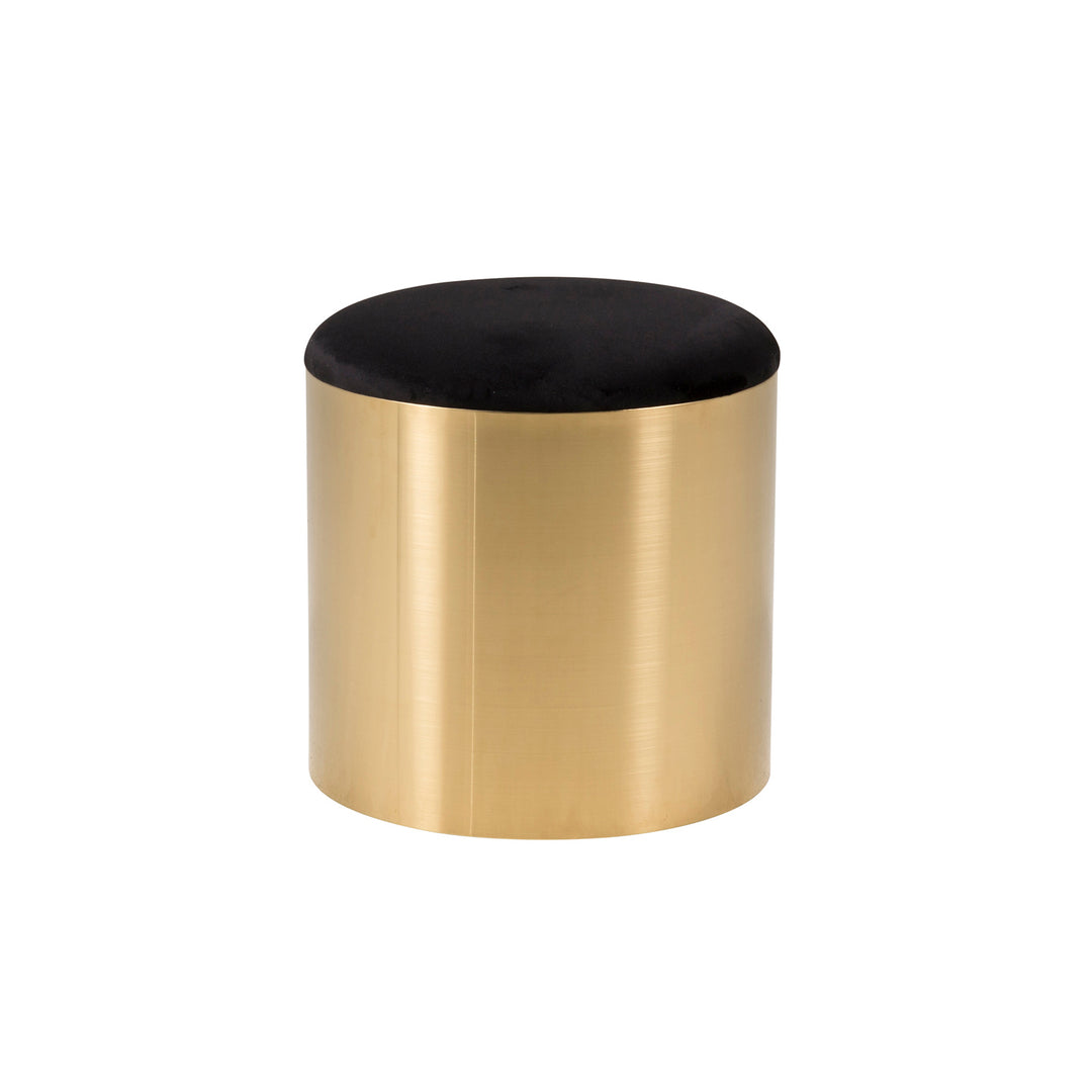 VENTURE DESIGN DESIGN puf sort velour og messing metal Ø45