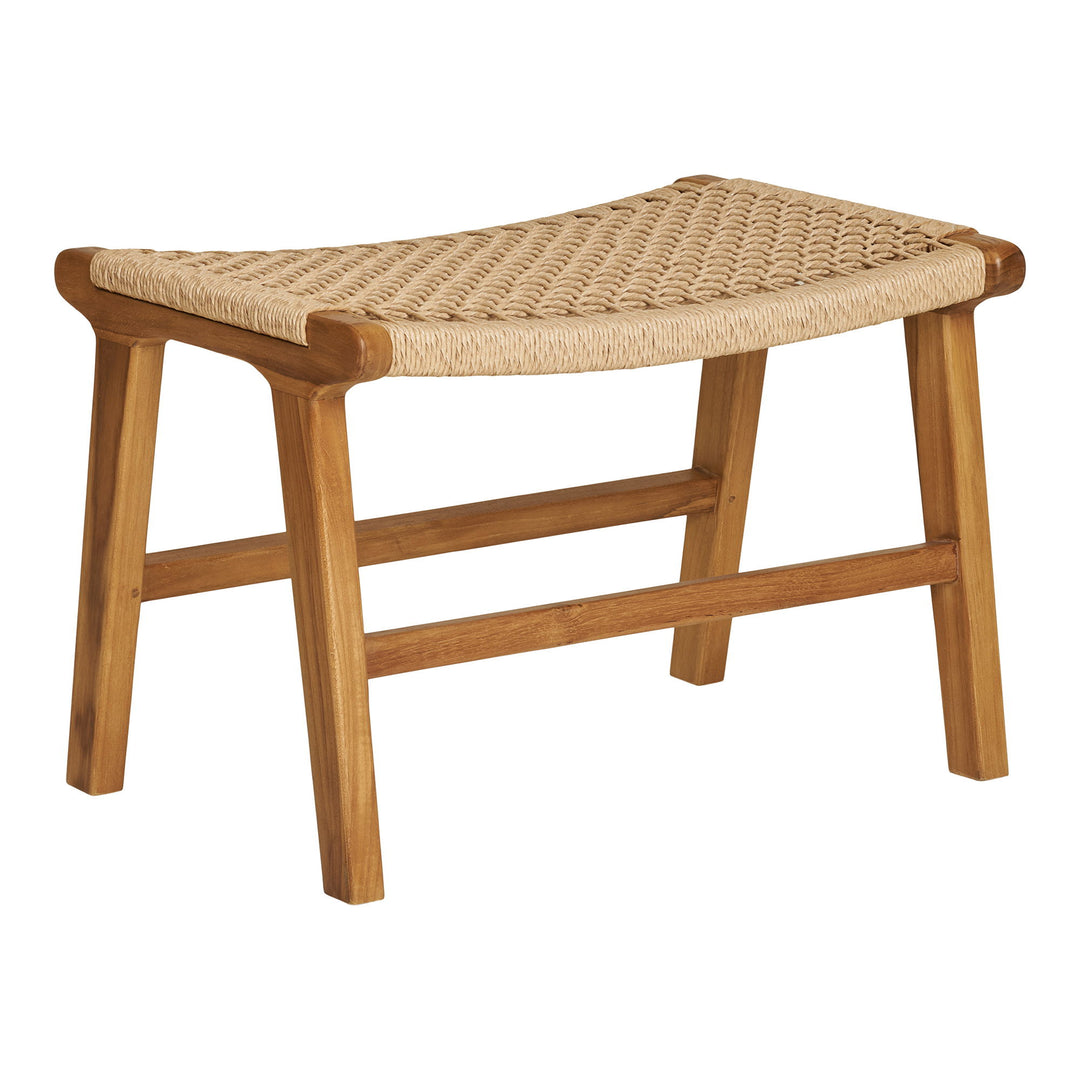HOUSE NORDIC Derby fodskammel rektangulær natur polyrattan og natur teaktræ 40x60