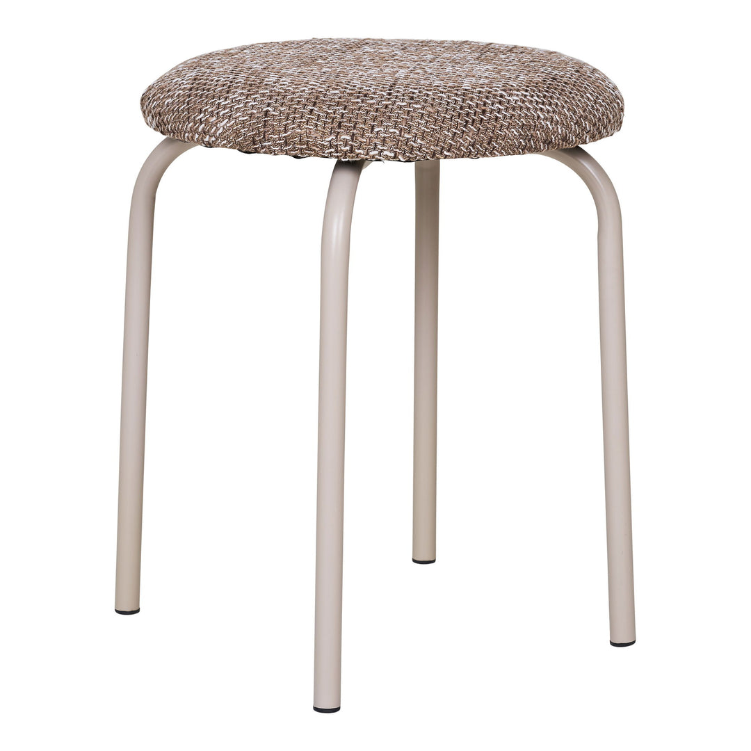 Produktbillede af HOUSE NORDIC Asmara taburet rund brun mix polyester og metal Ø43 i premium kvalitet