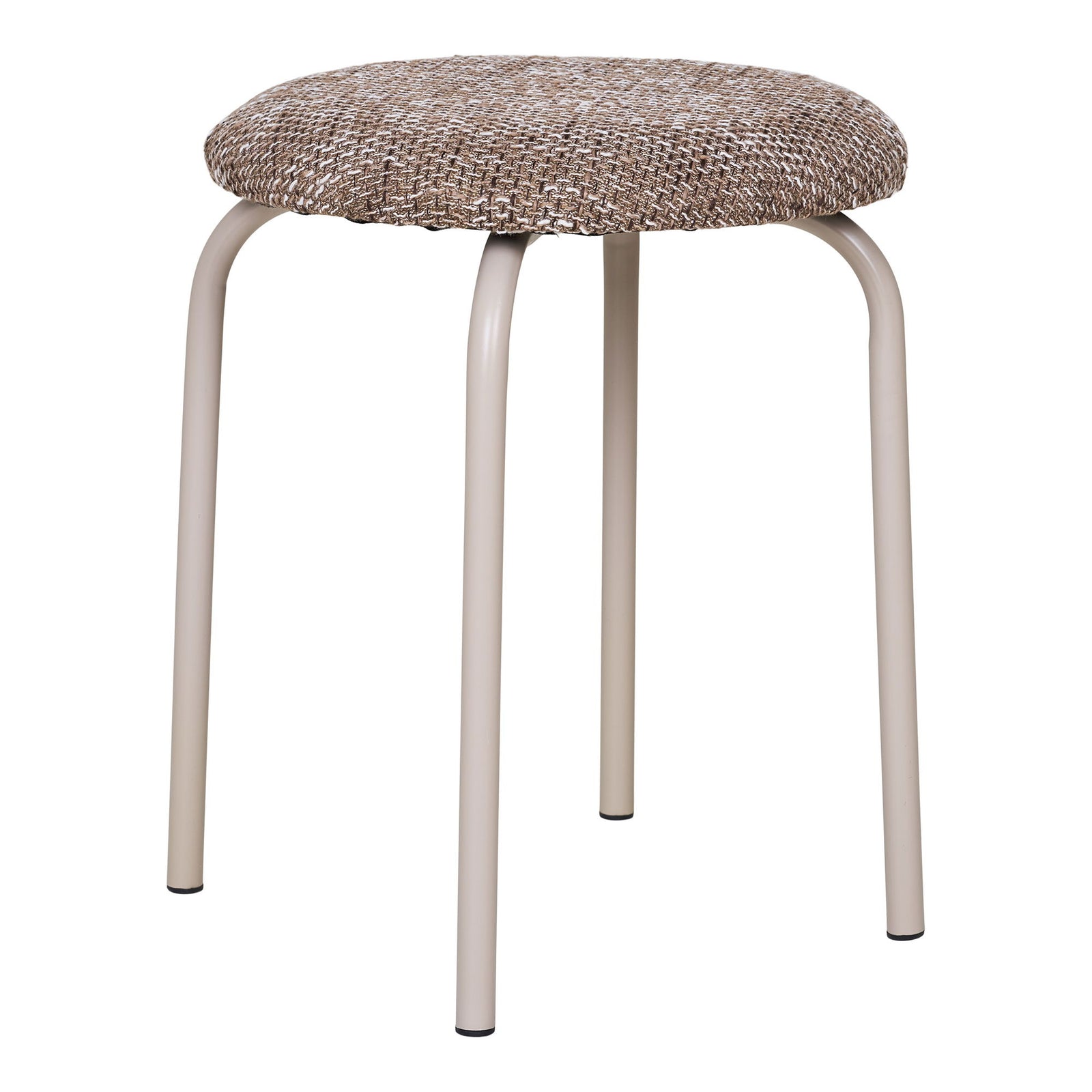 Produktbillede af HOUSE NORDIC Asmara taburet rund brun mix polyester og metal Ø43 i premium kvalitet
