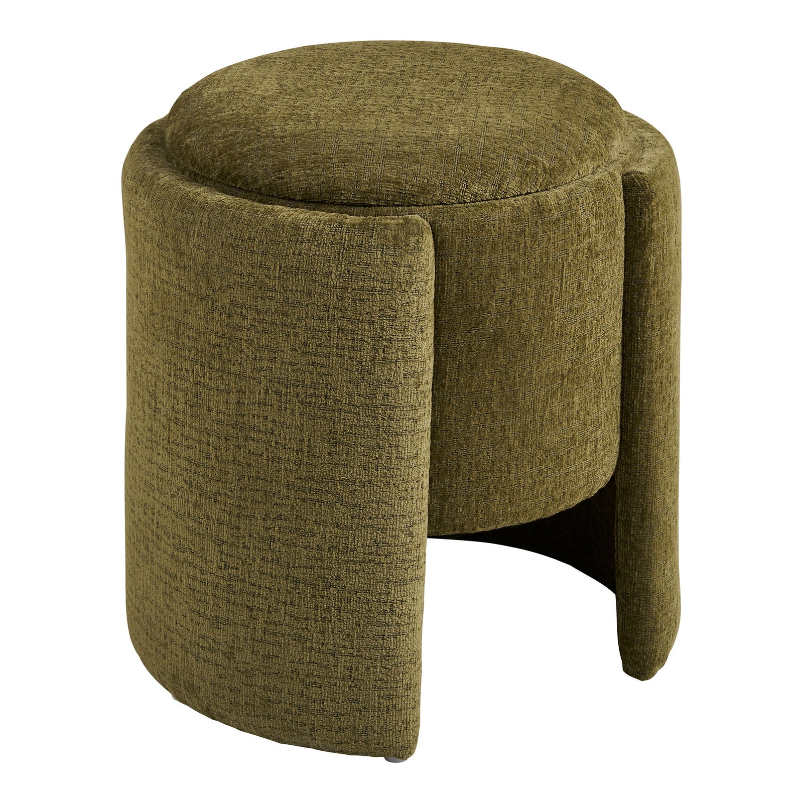 Produktbillede af HOUSE NORDIC  Walsdorf puf rund grøn polyester Ø42 i premium kvalitet