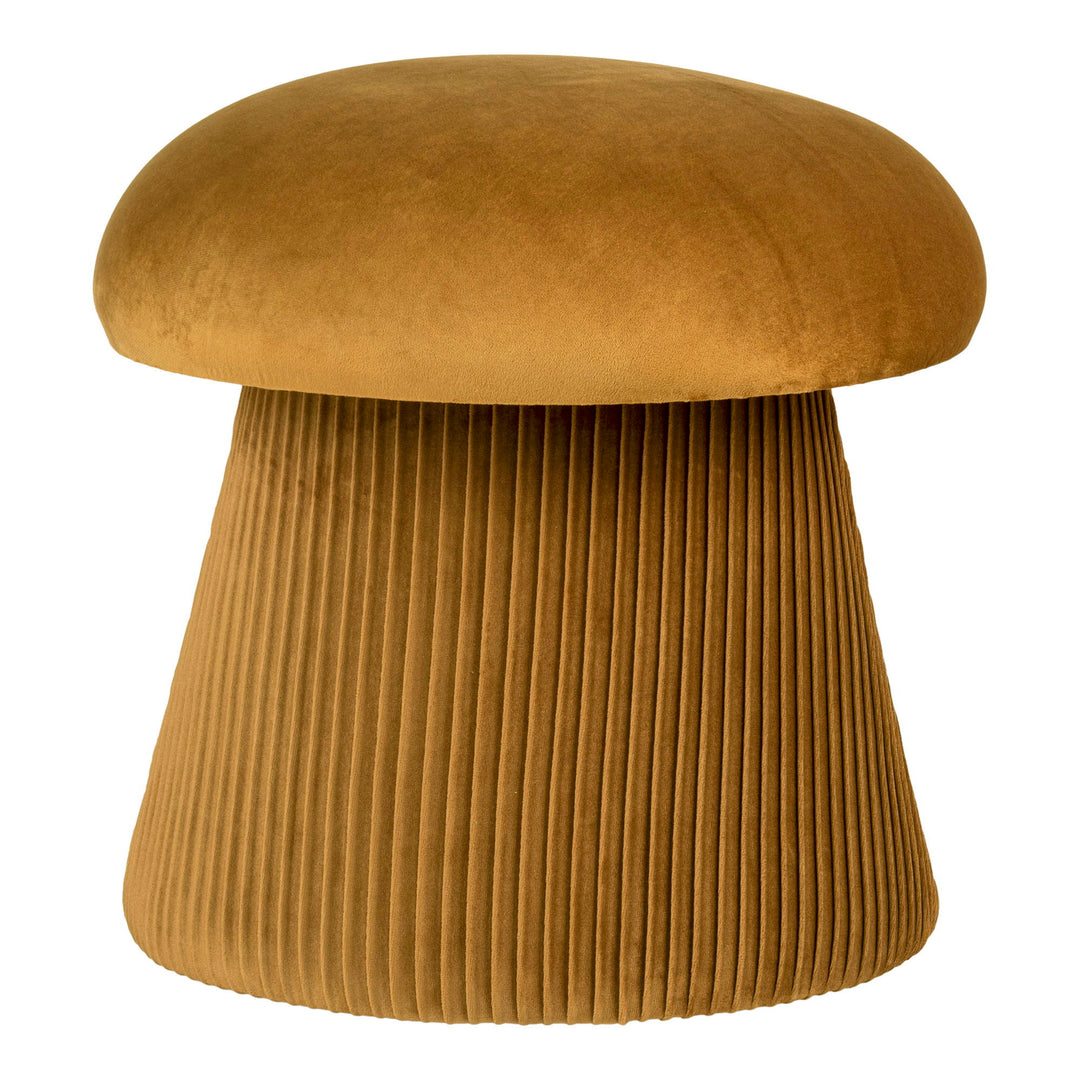 HOUSE NORDIC Hampton puf rund okker velour Ø39