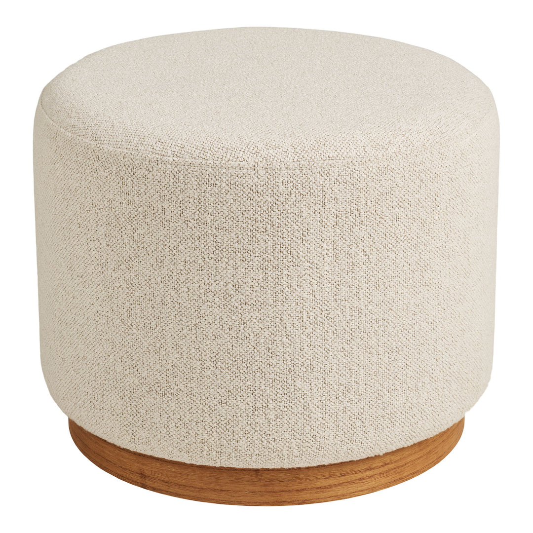 Produktbillede af HOUSE NORDIC  Daisy puf rund sand bouclé polyester og fyrretræ Ø50 i premium kvalitet