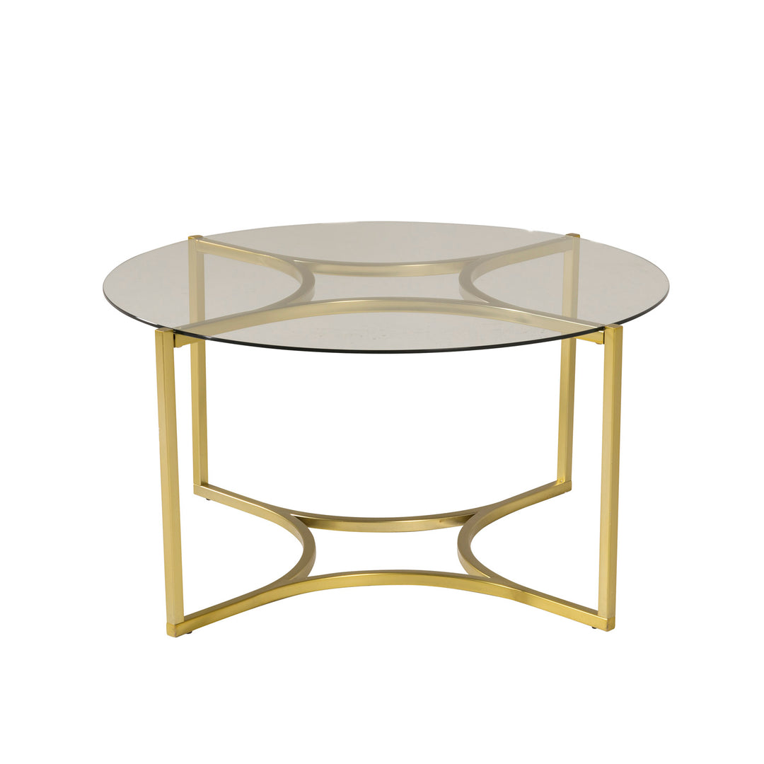 VENTURE DESIGN Kivik sofabord rund glas og messing metal Ø86