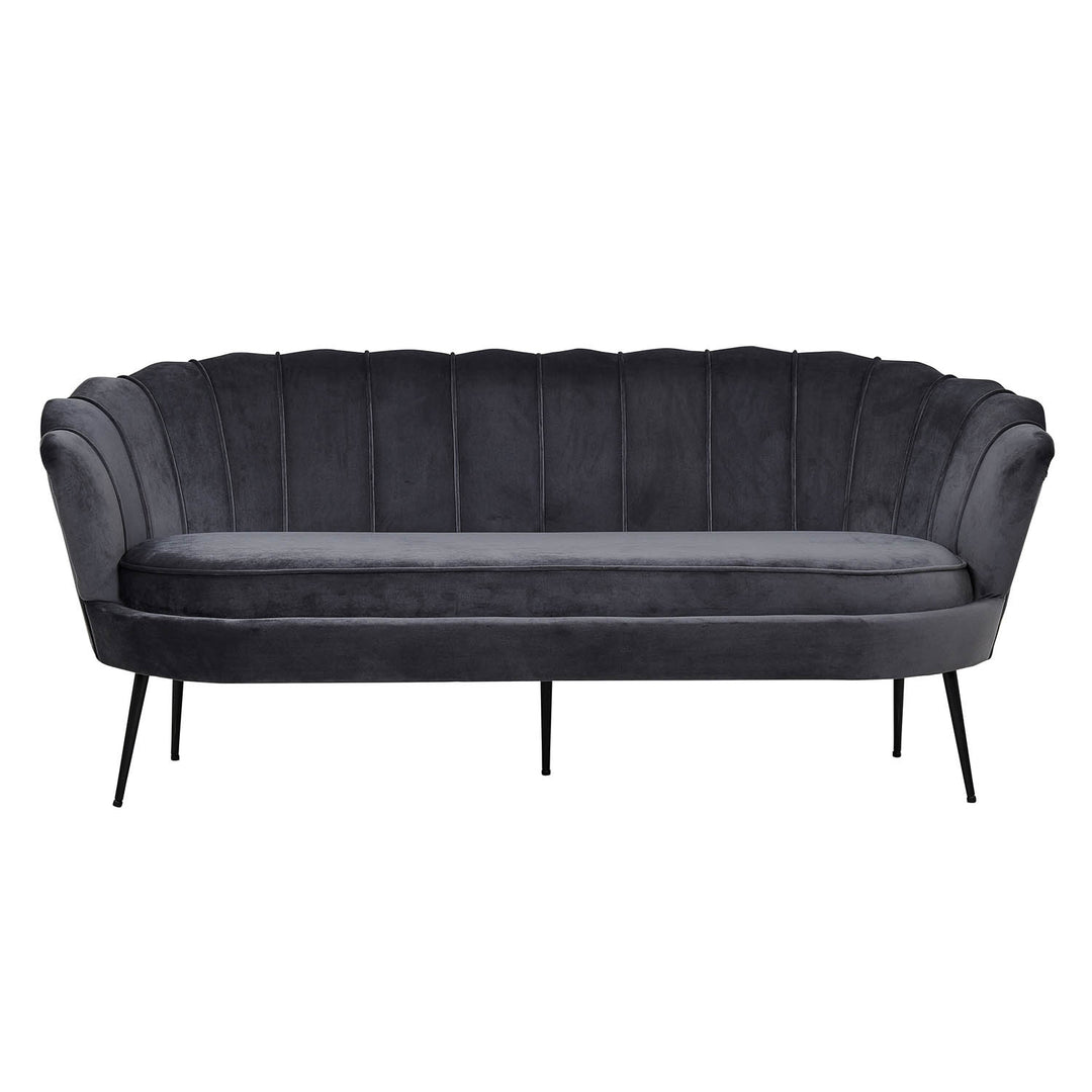 VENTURE DESIGN Calais 3 personers sofa mørkegrå velour og sort metal