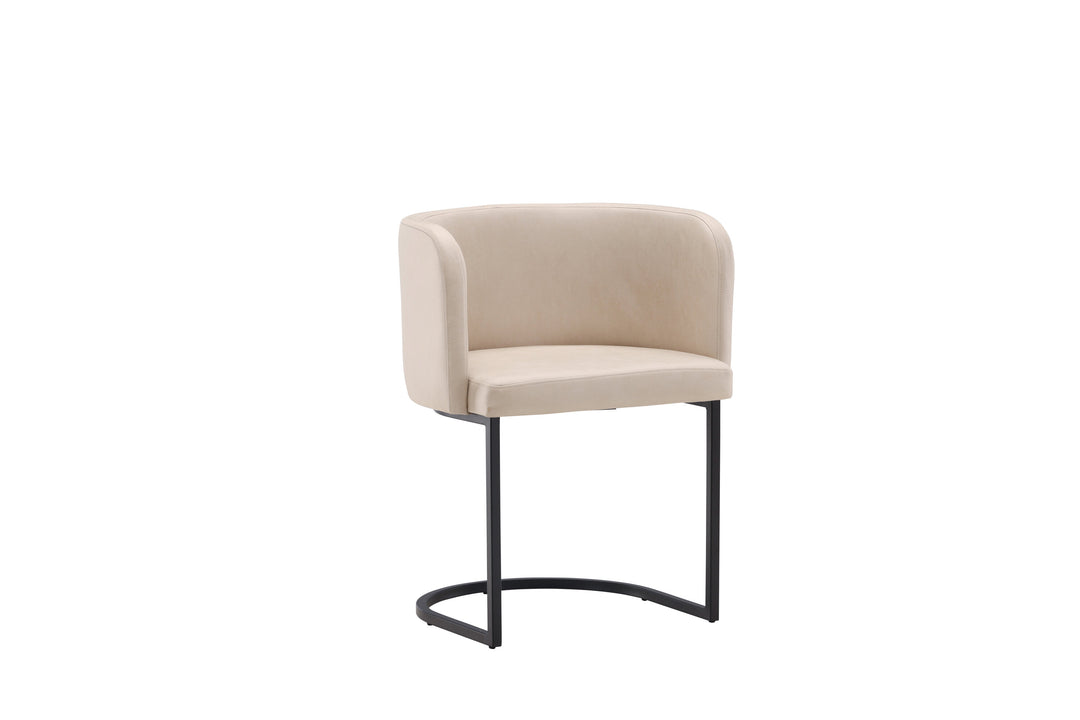 VENTURE DESIGN Simrishamn spisebordsstol m. armlæn beige TC-stof og sort stål