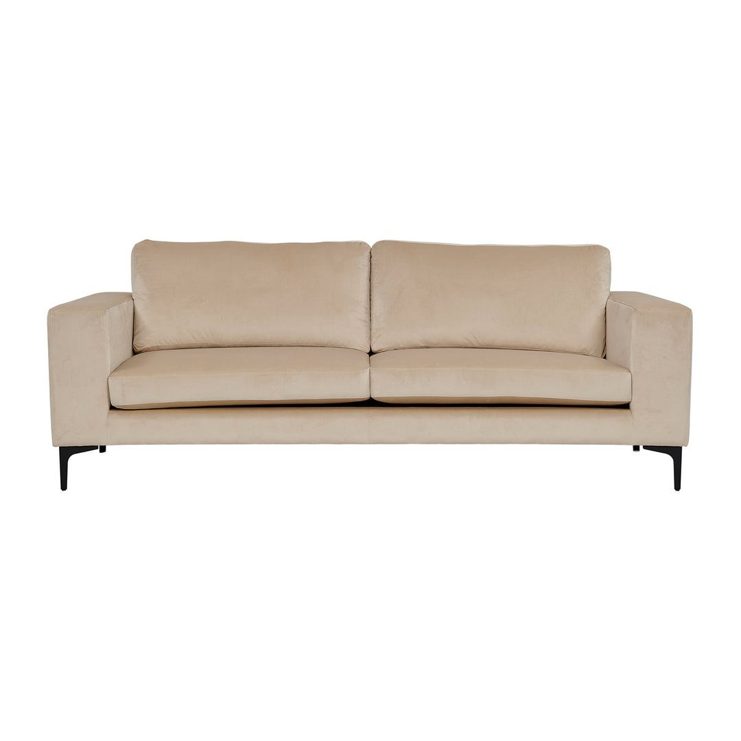 VENTURE DESIGN Bolero 3 pers. sofa beige velour og sort metal