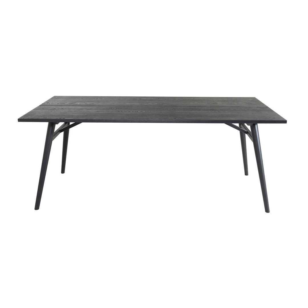 VENTURE DESIGN Sleek spisebord m. udtræk sort egetræsfiner og sort metal 190x95