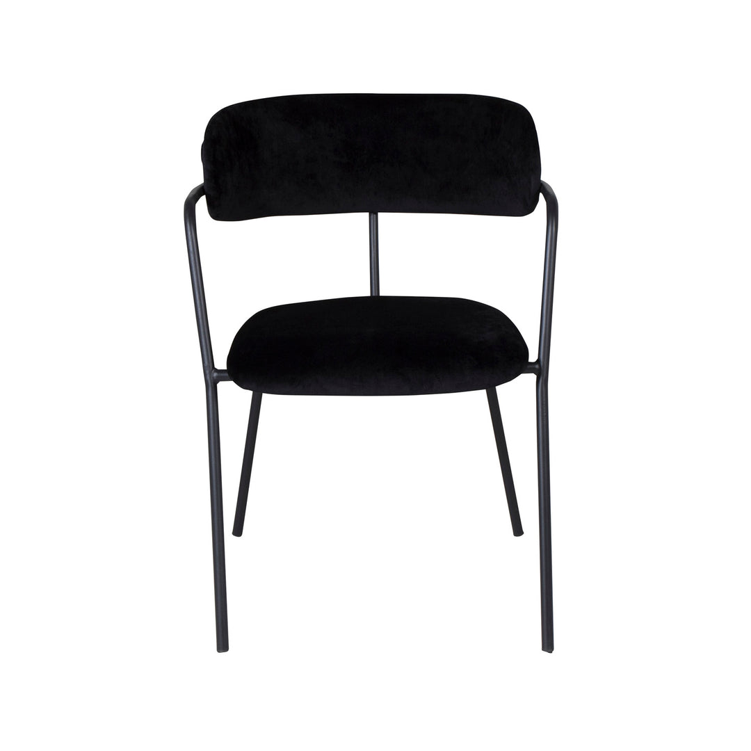 VENTURE DESIGN Arrow spisebordsstol m. armlæn sort velour og sort metal
