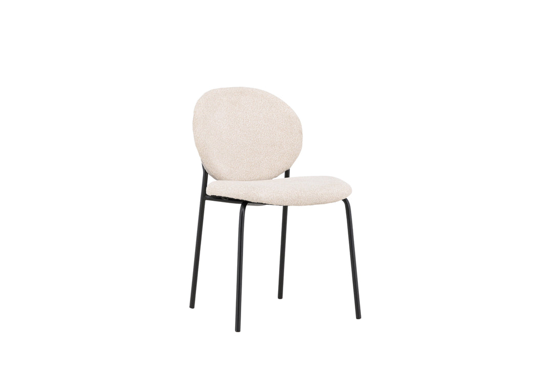 VENTURE DESIGN Vault spisebordsstol beige polyester og sort stål