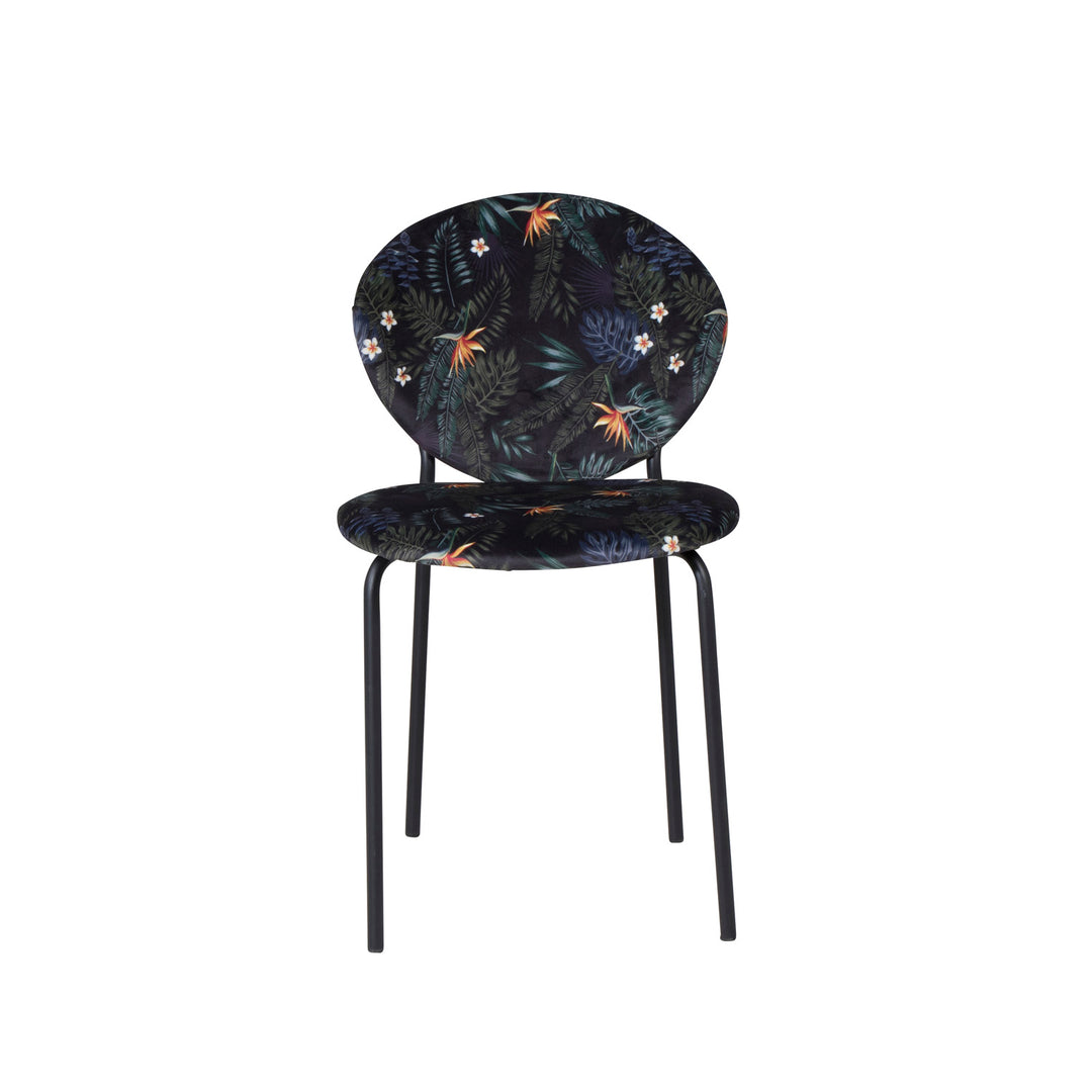 VENTURE DESIGN Vault spisebordsstol multifarvet blomster polyester og sort metal