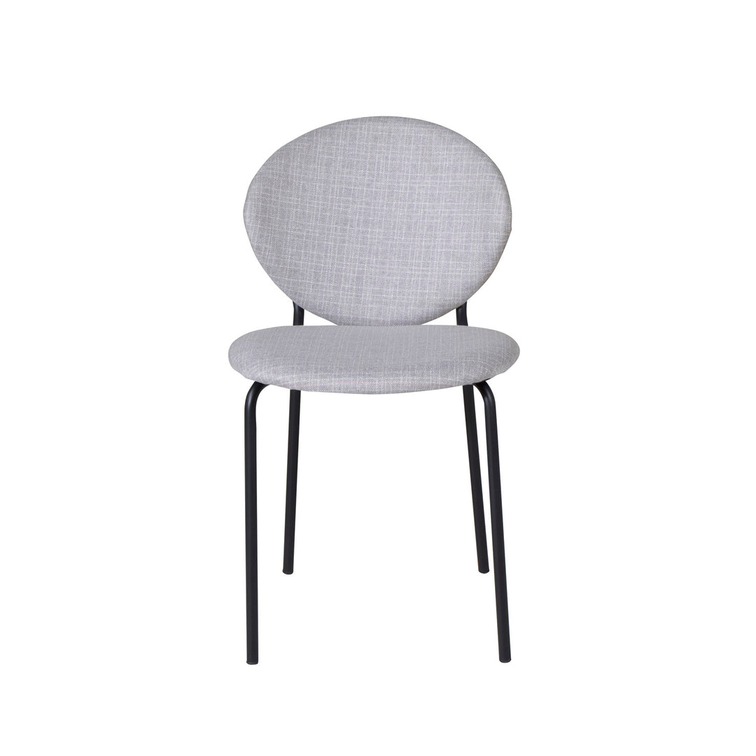 VENTURE DESIGN Vault spisebordsstol grå polyester og sort metal