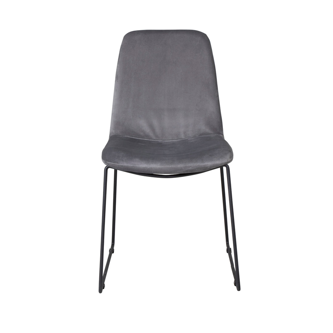 VENTURE DESIGN Muce spisebordsstol grå velour og sort metal