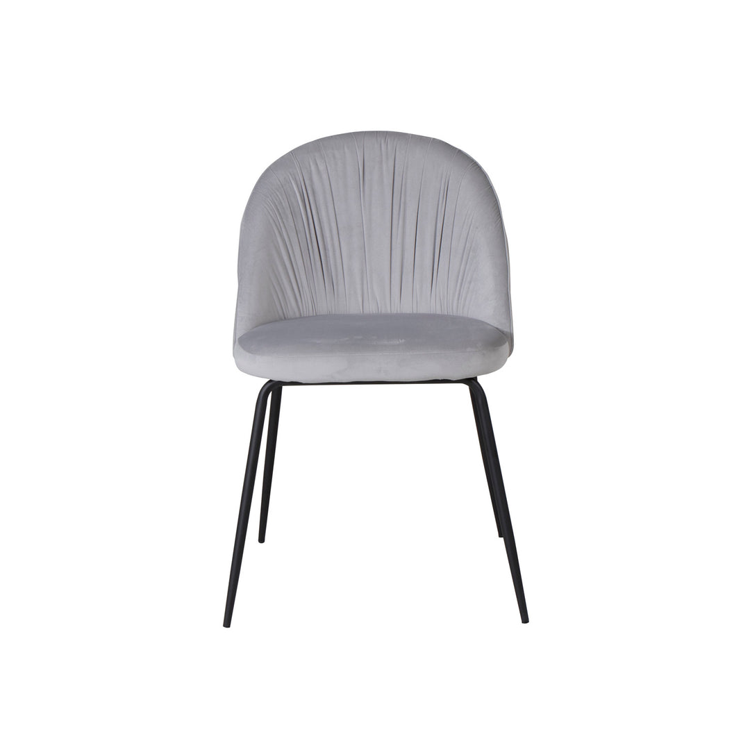 VENTURE DESIGN Wrinkles spisebordsstol grå velour og sort metal