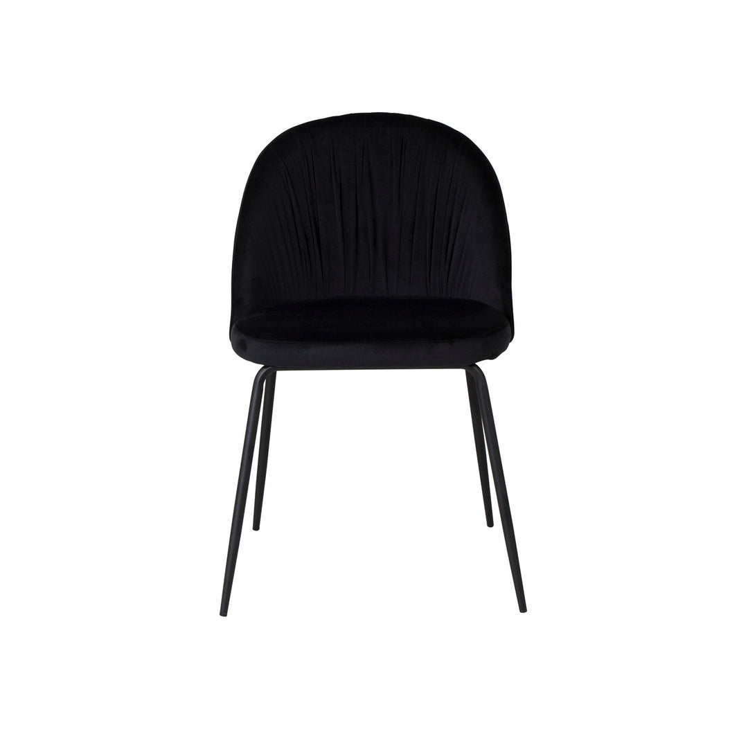 VENTURE DESIGN Wrinkles spisebordsstol sort velour og sort metal