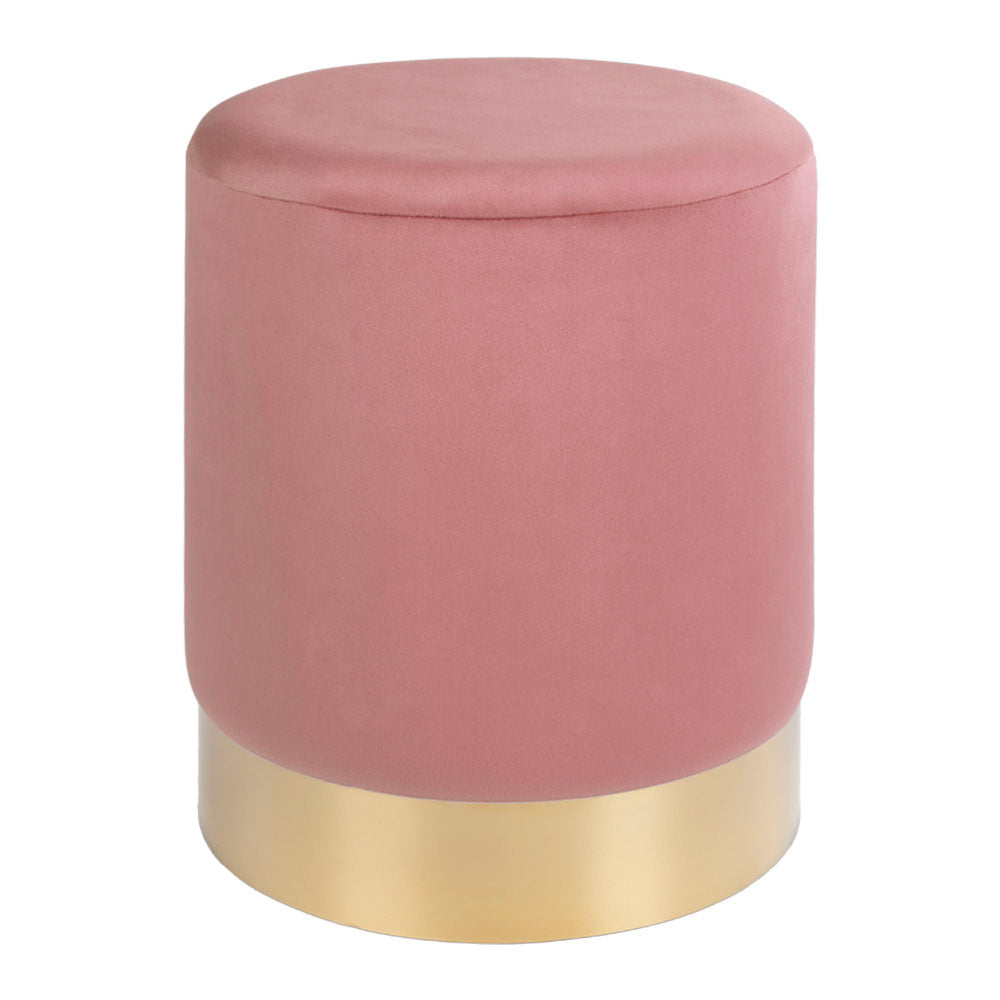 HOUSE NORDIC Gamby puf rosa/messing velour/metal rund Ø34