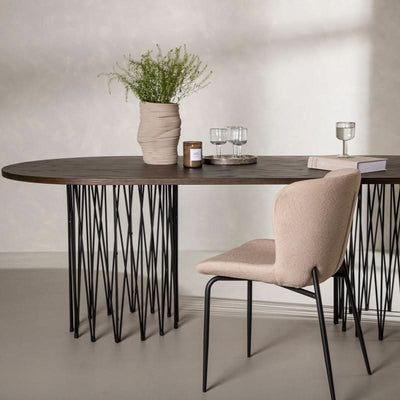 Se Cerca ⇒ Spisebord i mocca farvet egefiner, oval 100 x 220 cm. ⇒ Udsalg og Tilbud Nu