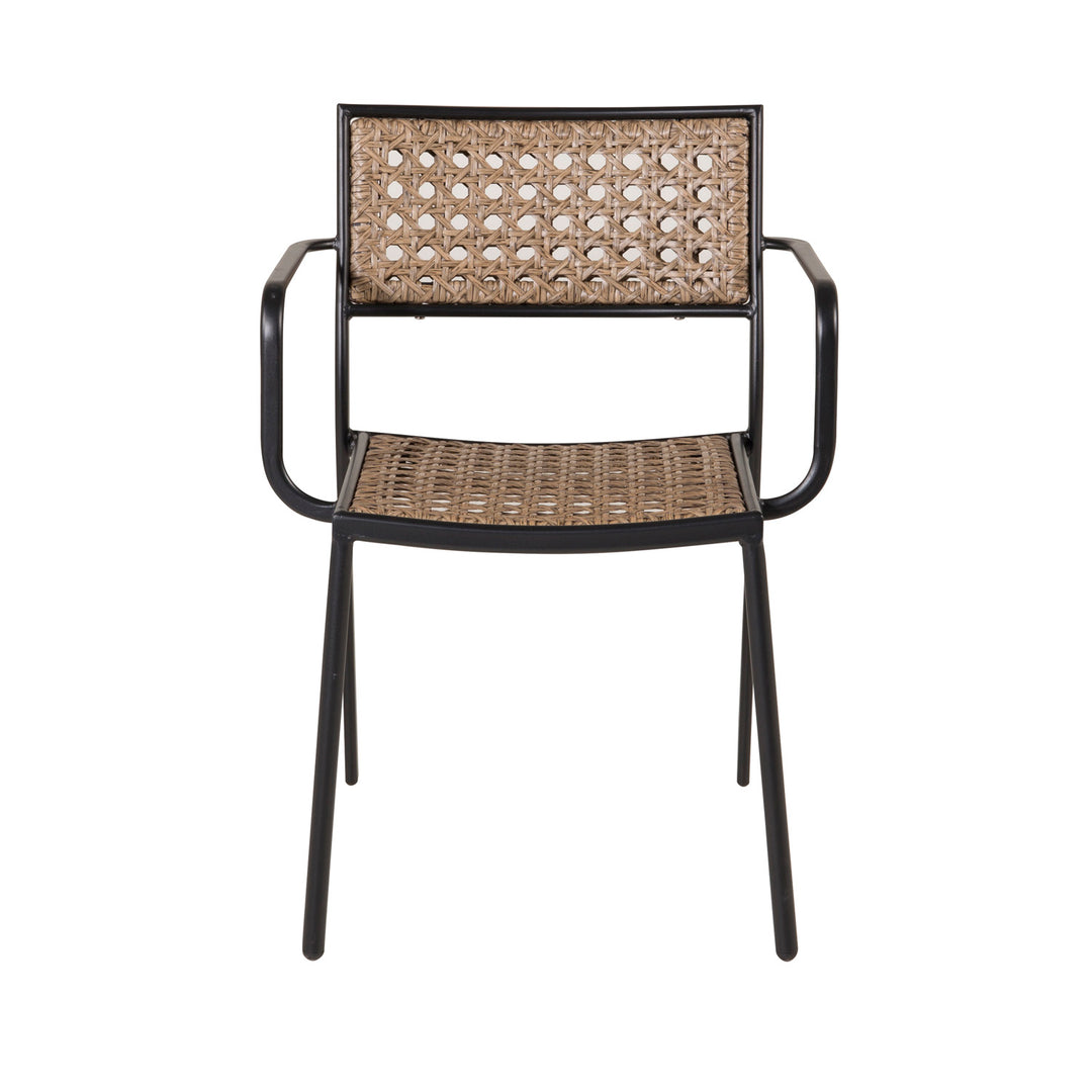 VENTURE DESIGN Paola havestol m. armlæn og sort hynde natur polyrattan og sort stål