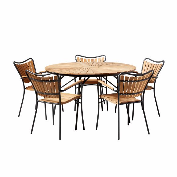 Produktbillede af CINAS ORIGINAL ELLEN ANTRACIT ALUMINIUM/STOLE/BORD SÆT TEAK 130 i premium kvalitet