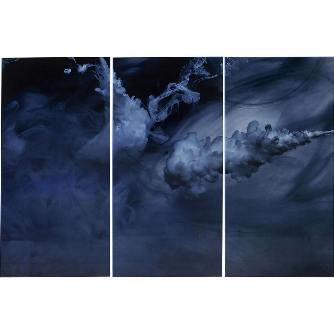 KARE DESIGN Triptychon Clouds Plakat Hvid Glas og komposittræ 160x24cm