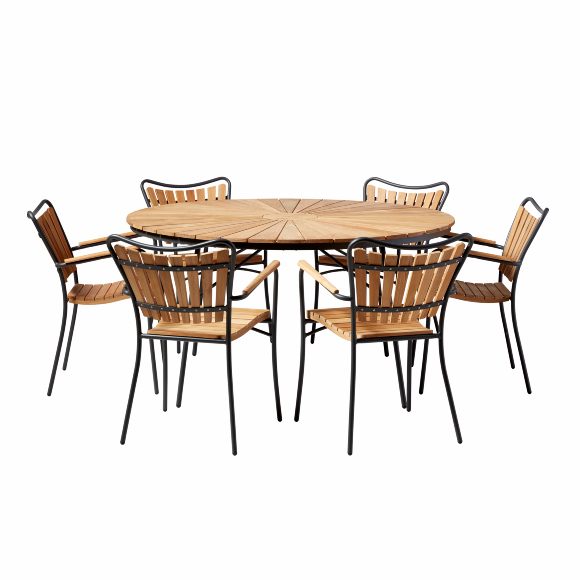 Produktbillede af CINAS ORIGINAL ELLEN ANTRACIT ALUMINIUM/STOLE/BORD SÆT TEAK 150 i premium kvalitet