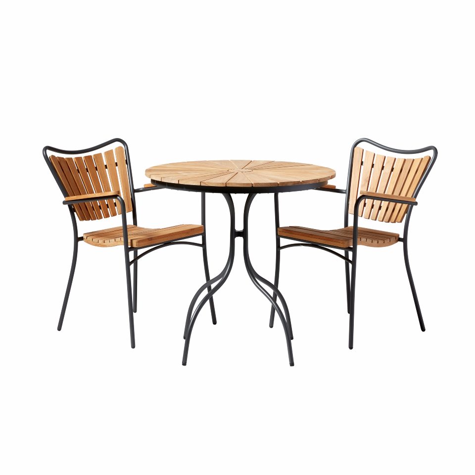 Produktbillede af CINAS ORIGINAL ELLEN ANTRACIT ALUMINIUM/STOLE/BORD SÆT TEAK 80 i premium kvalitet