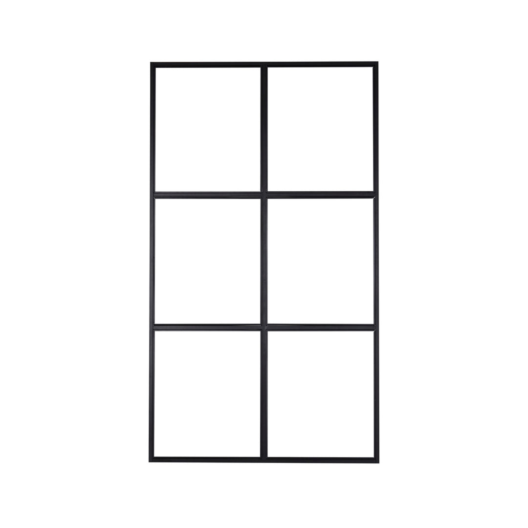 VENTURE DESIGN Leif rumdeler glas og sort metal 120x210