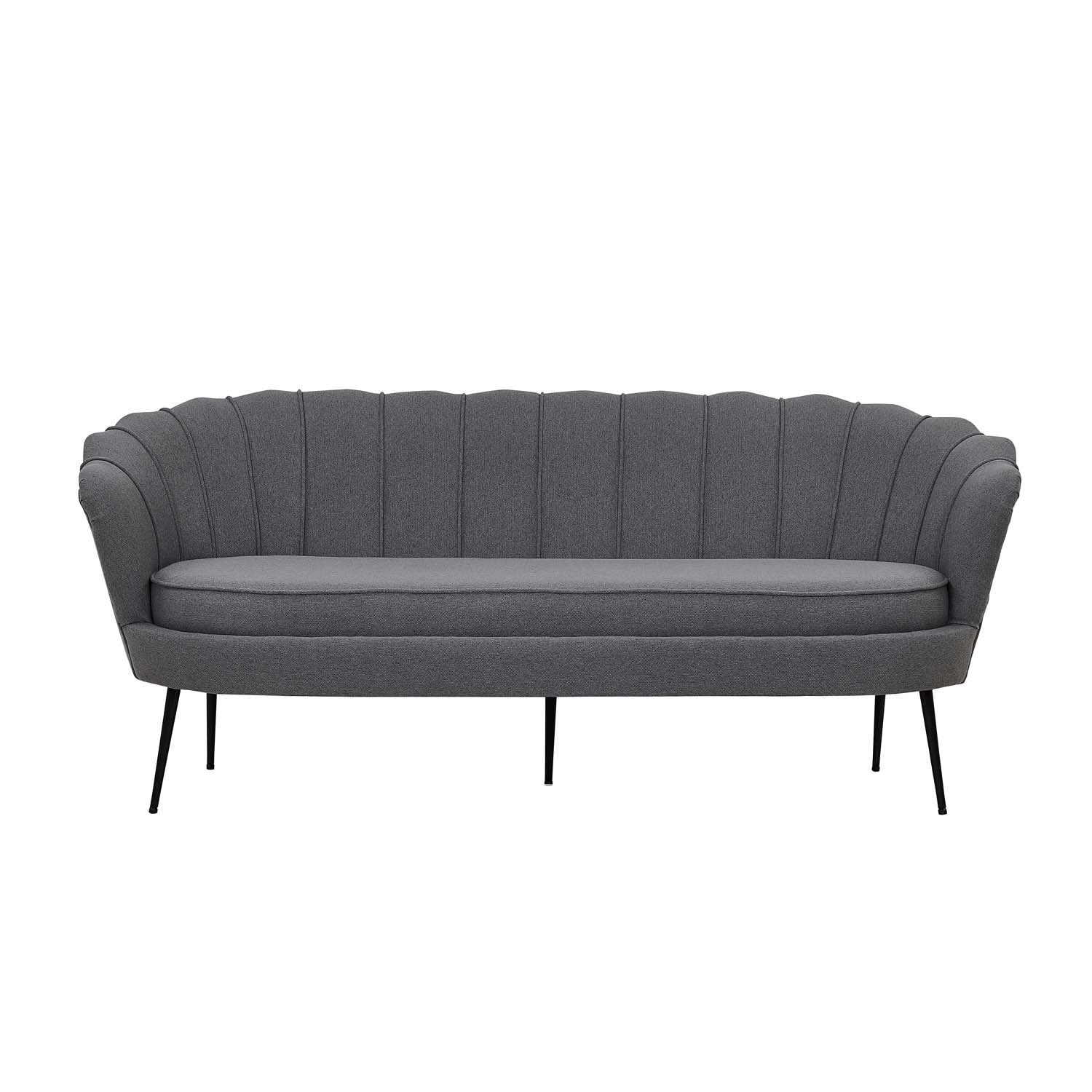 Produktbillede af VENTURE DESIGN Calais 3 personers sofa grå polyester og sort metal i premium kvalitet