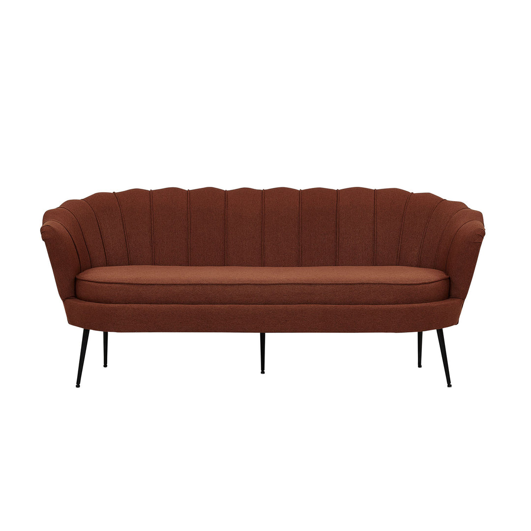VENTURE DESIGN Calais 3 personers sofa rust polyester og sort metal