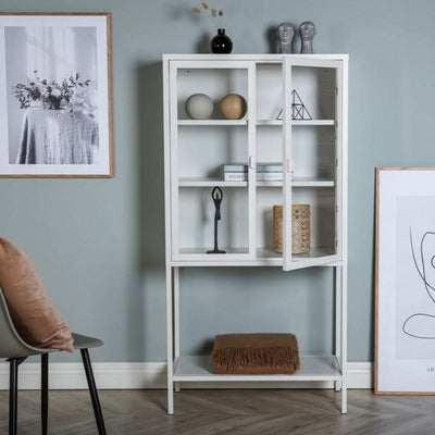 billigt tilbud på Zentra Vitrineskab i hvidt metal, 75 x 150 cm. Udsalg på reoler og skabe. Hurtig levering, 1-2 hverdage. Spar op til 66%.