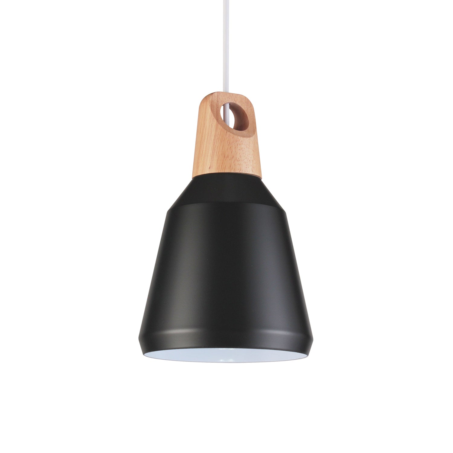 Produktbillede af VENTURE DESIGN Nao loftlampe natur træ og sort aluminium i premium kvalitet
