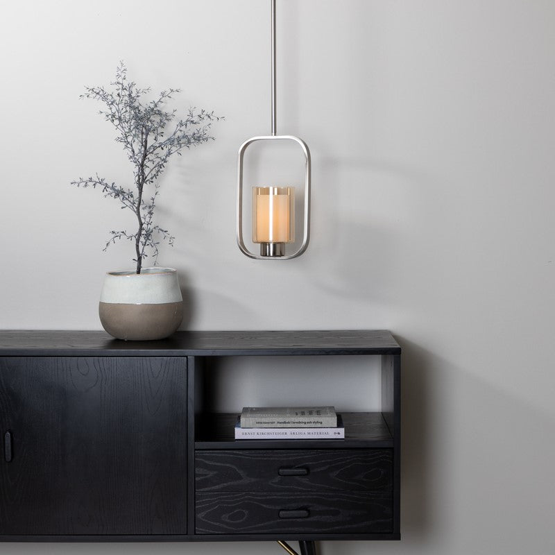 Produktbillede af Laurie Loftlampe i stål med glaskuppel og rektangulært design på tilbud i høj kvalitet