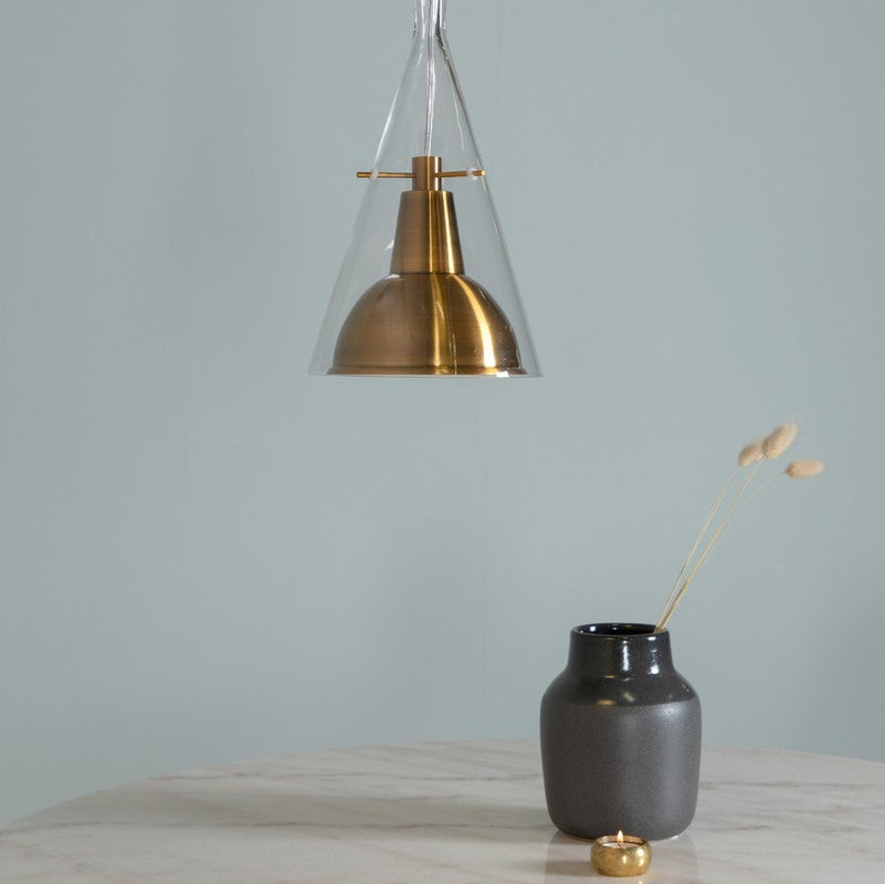 Produktbillede af Bloomy Pendel i messing og glas på tilbud i høj kvalitet